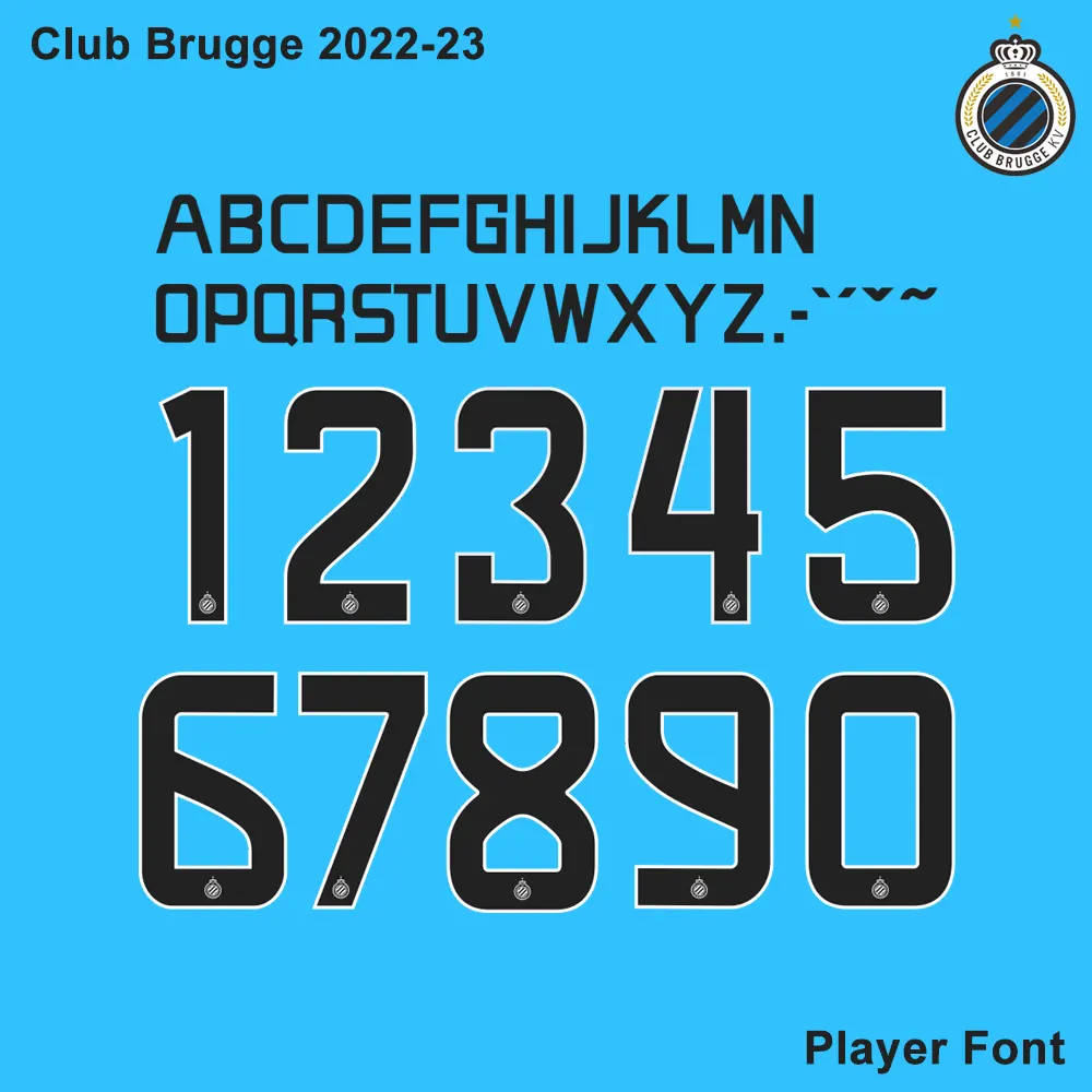 Club Brugge 2022-2023 Kit Font - Player Font