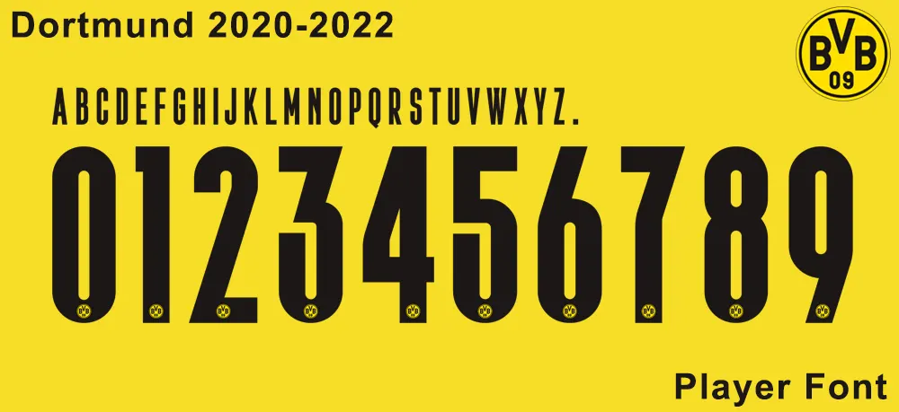 Puma Borussia Dortmund 2020-2022 Font - Player Font