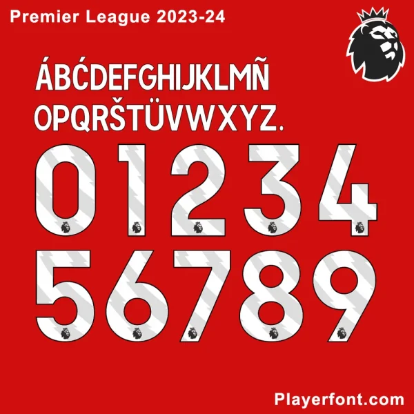 Premier League 20232024 Font Vector Player Font