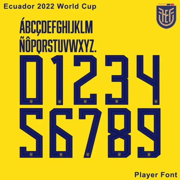 Ecuador World Cup 2022 Font Vector - Player Font