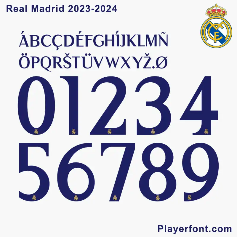 Real Madrid 202324 Font Vector Download Player Font