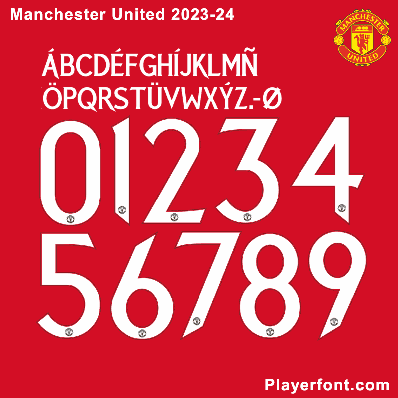Manchester United 202324 Font Vector Download Player Font