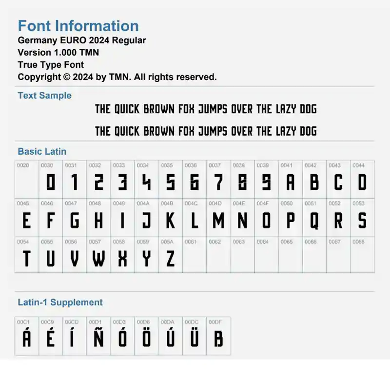 Germany EURO 2024 Font Download Player Font