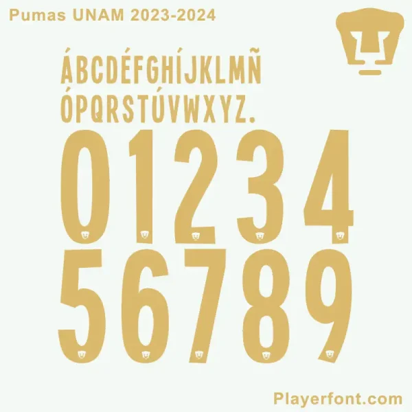 Pumas UNAM 2023 2024 Font Download Player Font