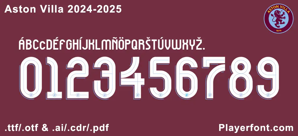 Aston Villa 2024-2025 Font