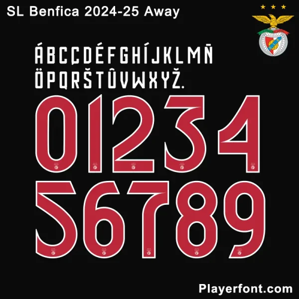 SL Benfica 24-25 Away Font