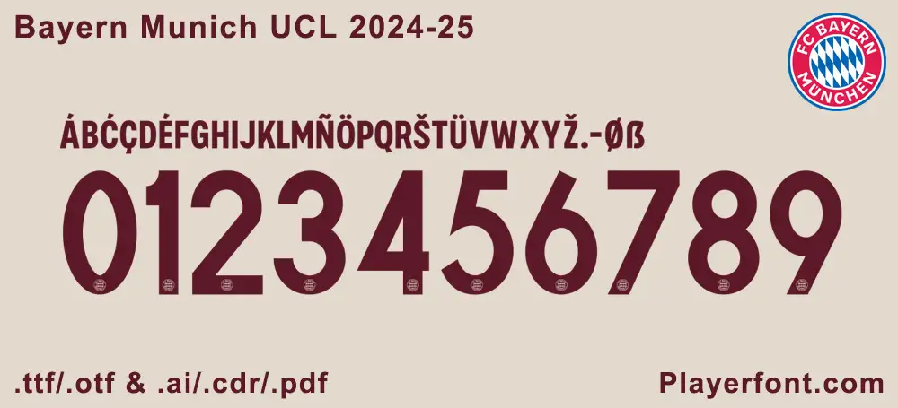 Bayern Munich UCL 2024-2025 Font