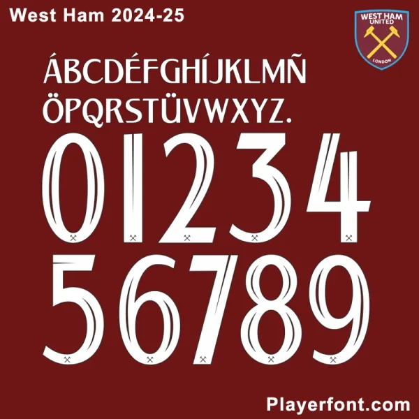 West Ham 2024-2025 Font Download