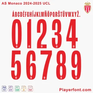 AS Monaco 2024-25 UCL Font Download