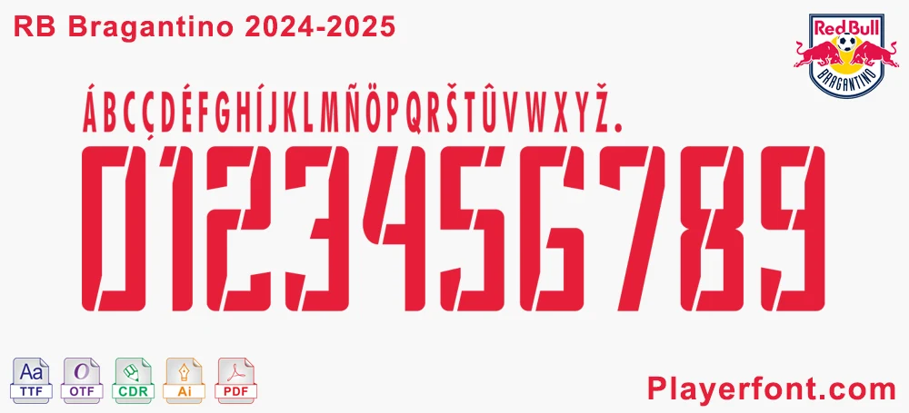 Red Bull Bragantino 2024-2025 Font Kit  Download Playerfont.com